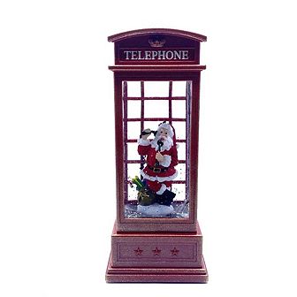 Water Snow Globe Glitter Telephone With Santa