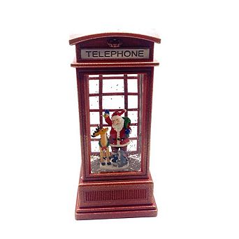 Water Snow Globe Glitter Telephone With Santa