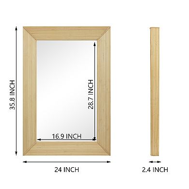 Parisloft Rectangle Wall Mirror, Boho Mirror for Bathroom24 x 35.8 Inches