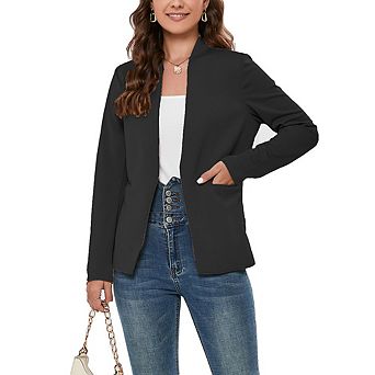 Women's Casual Loose Blazers Long Sleeve Open Front Work Office Jacket
