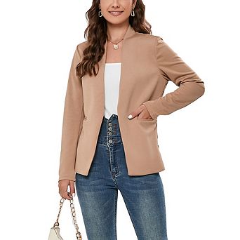 Women's Casual Loose Blazers Long Sleeve Open Front Work Office Jacket