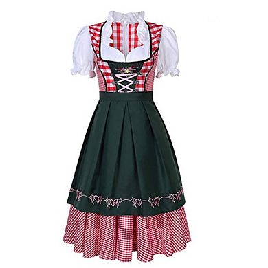 Women's Oktoberfest Costume German Dirndl Dress Traditional Bavarian Carnival Party