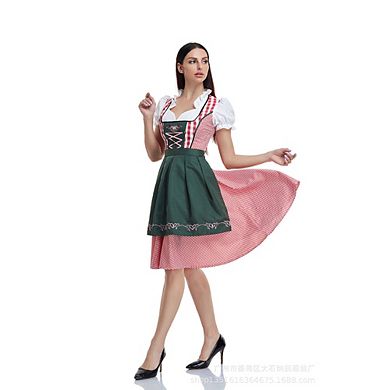 Women's Oktoberfest Costume German Dirndl Dress Traditional Bavarian Carnival Party