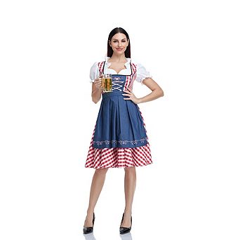 Women's Oktoberfest Costume German Dirndl Dress Traditional Bavarian Carnival Party