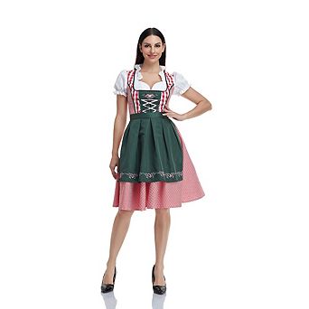 Women's Oktoberfest Costume German Dirndl Dress Traditional Bavarian Carnival Party