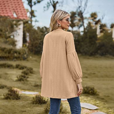 Casual Longline Cardigan for Women Fall Loose Open Front Long Sleeve Outerwear