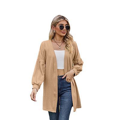 Casual Longline Cardigan for Women Fall Loose Open Front Long - Main Image