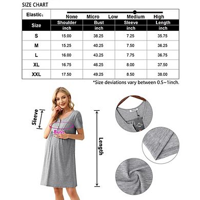 Womens Maternity Dress Short Sleeve Mini Summer Dresses Nursing Casual Solid Color Breastfeeding