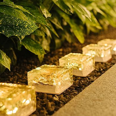 6-pack Solar Powered Ice Bricks Path Lights