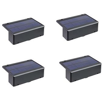 4-pack Oudoor Solar Powered Deck Lights Wall Lamp