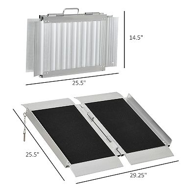 Aluminum And Pvc Lightweight Mobility Ramp With Single-fold Function & Handle 2ft. long