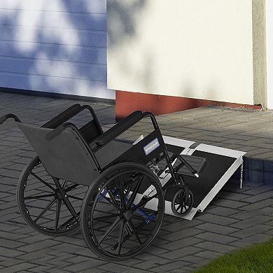 Aluminum And Pvc Lightweight Mobility Ramp With Single-fold Function & Handle 2ft. long