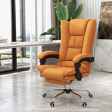 Vinsetto Vibration Massage Office Chair With Heat, Footrest