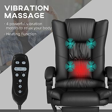 Vinsetto Vibration Massage Office Chair With Heat, Footrest