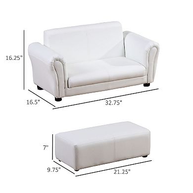 Kids Sofa Set With Footstool For Toddlers And Babies