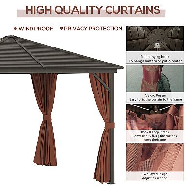 10' X 10' Hardtop Gazebo With Hook & Curtains