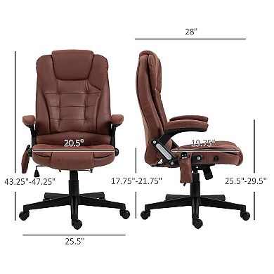 Massage Office Chair With 6 Points Heat Microfiber Executive Office Chair