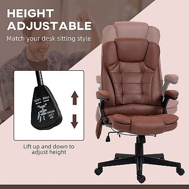 Massage Office Chair With 6 Points Heat Microfiber Executive Office Chair