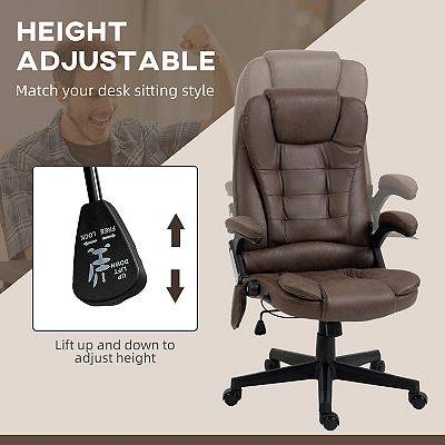 HOMCOM 6 Point Vibrating Massage Office Chair with Lumbar Heat
