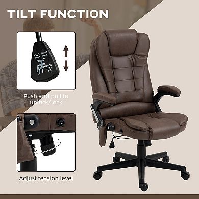 HOMCOM 6 Point Vibrating Massage Office Chair with Lumbar Heat