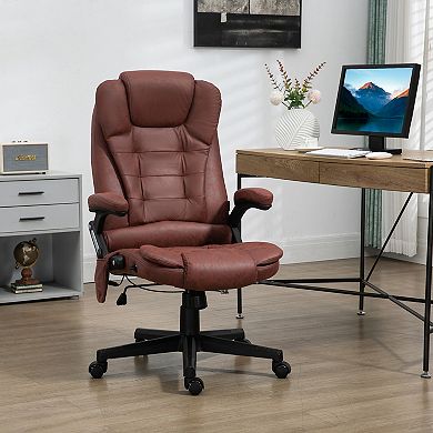 Massage Office Chair With 6 Points Heat Microfiber Executive Office Chair