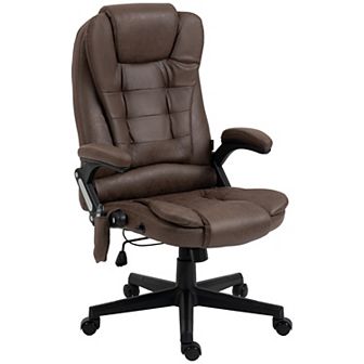 Massage Office Chair With 6 Points Heat Microfiber Executive Office Chair