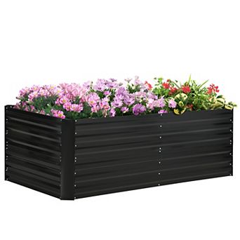 Outsunny Raised Garden Bed Metal Planter Box With Reinforced Rods