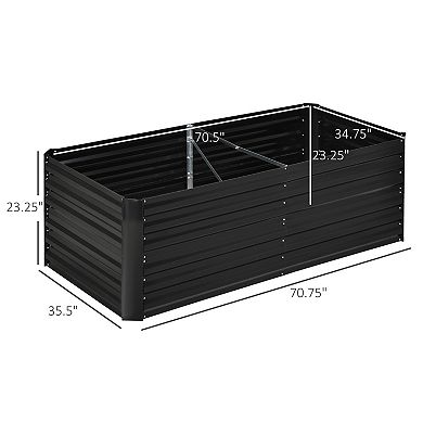 Outsunny Raised Garden Bed Metal Planter Box With Reinforced Rods