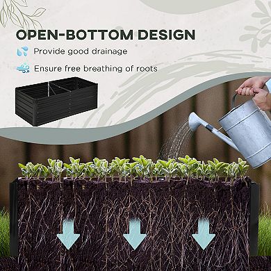 Outsunny Raised Garden Bed Metal Planter Box With Reinforced Rods