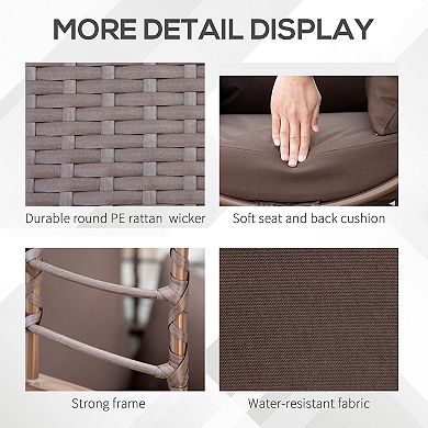 Round Pe Rattan Teardrop Lounge Chair W/ Cushion & Weathered Design