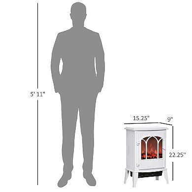 Electric Fireplace Stove, Freestanding Fireplace Heater, 750W/1500W