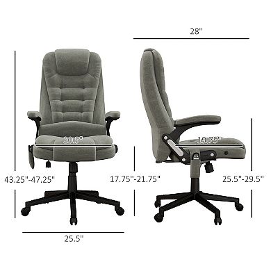 Massage Office Chair With 6 Points Heat Velvet Executive Office Chair