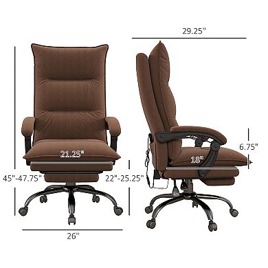 Vinsetto Microfiber Office Chair With Massage, Heat, Footrest