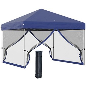 Outsunny 10' X 10' Pop Up Canopy Party Tent With Adjustable Height