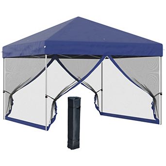 Outsunny 10ft x 10ft Pop Up Canopy Party Tent with Wheeled Bag