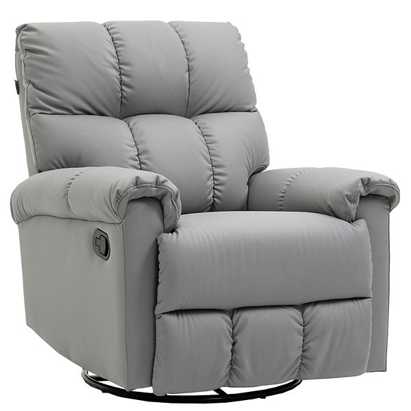 Recliner Chair W/footrest & 360 Swivel Rotation Sofa Recliner - Gray