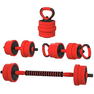 55lbs Dumbbells Set Used As Barbell, Kettlebell, Push Up Stand