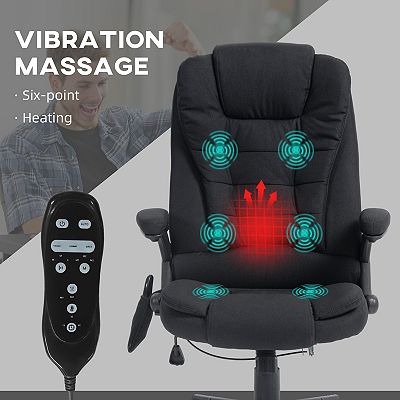 Vinsetto 6 Point Vibrating Massage Office Chair with Lumbar Heat