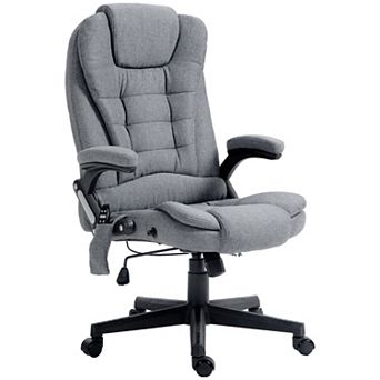 Massage Office Chair With 6 Points Heat Linen Executive Office Chair