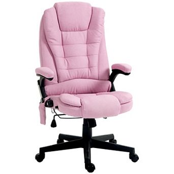 Massage Office Chair With 6 Points Heat Linen Executive Office Chair