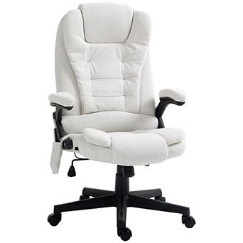 Massage Office Chair With 6 Points Heat Linen Executive Office Chair