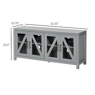 Homcom Tv Cabinet Stand For Tvs Up To 58" W/ Adjustable Shelves Cable Holes
