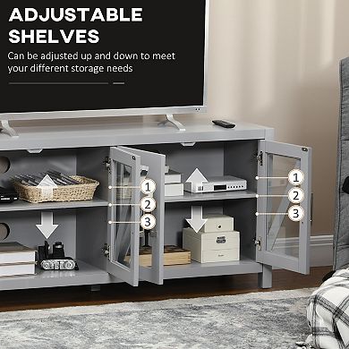 Homcom Tv Cabinet Stand For Tvs Up To 58" W/ Adjustable Shelves Cable Holes
