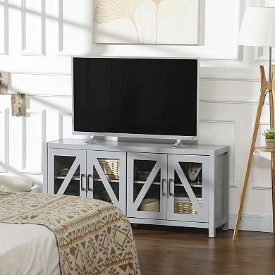 Homcom Tv Cabinet Stand For Tvs Up To 58" W/ Adjustable Shelves Cable Holes