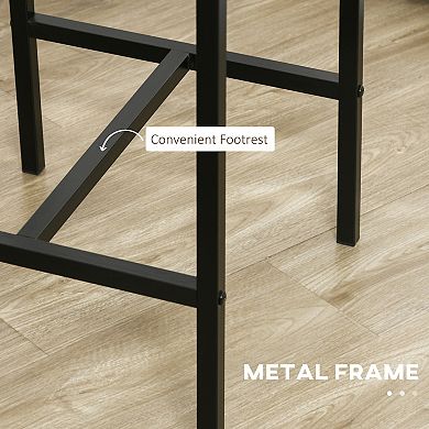Industrial Counter-height 3pc Bar Table High Back Stool For Dining Room