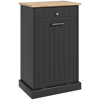 Hidden Container Waste Bin Hands Free Kitchen Cabinet Tipping Opening