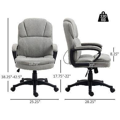 Vinsetto Massage Office Chair With 2 Vibration Points Usb Power Light Gray