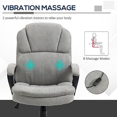 Vinsetto Massage Office Chair With 2 Vibration Points Usb Power Light Gray