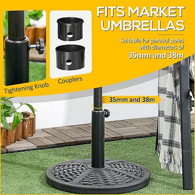 Outsunny 21 lbs. Market Umbrella Base Holder 18" Round Parasol Stand,