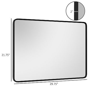 30 X 22 Inch Wall Mirror Aluminum Frame Rectangular Wall Mirrors For Bathroom